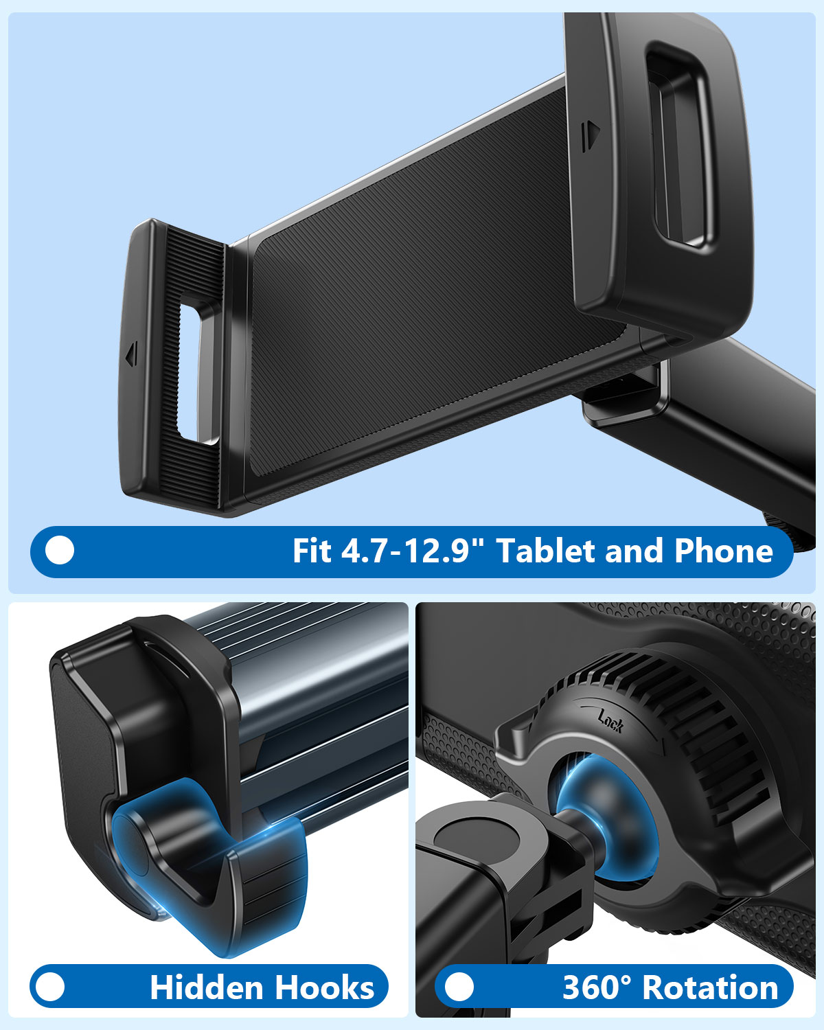 Hipacool Car Tablet Holder Sta - огляд і ціна Car Accessories Tablet Holder