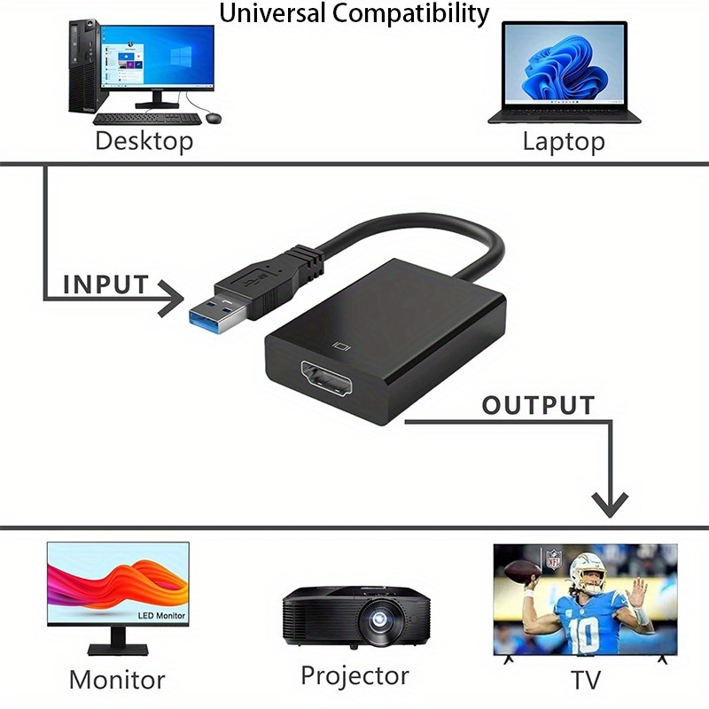 USB 3.0 to HDTV‑Compatible Ada - огляд і ціна Hdmi Adapter Tablet
