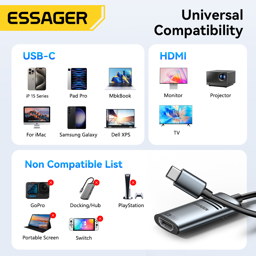 Essager HDMI To USB Type C Ada - огляд і ціна Hdmi Adapter Tablet