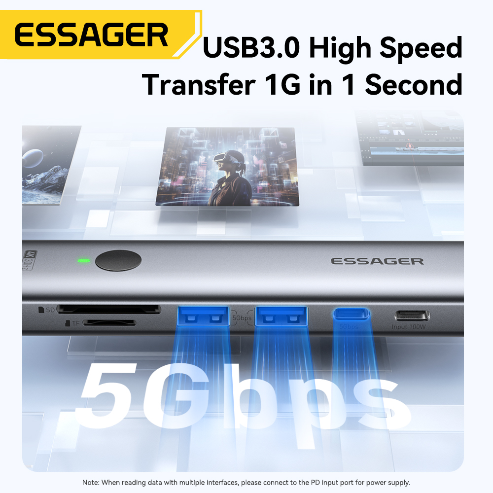 Essager USB C HUB 4K 7-in-1 Ty - огляд і ціна Hdmi Adapter Tablet